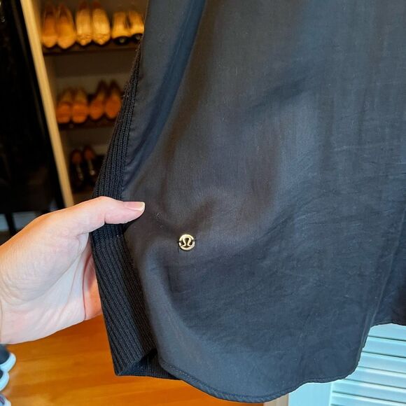 Lululemon Cashmere Blend Still at Ease Sweater Wrap in Black - Picture 11 of 12